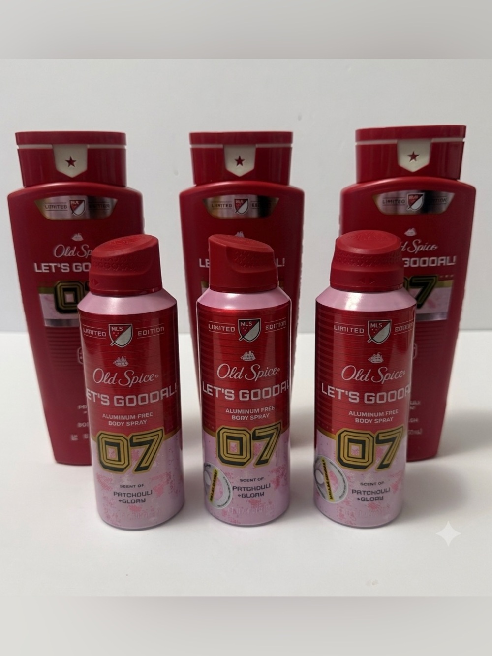 NWT Old Spice Let’s Goooal 07 MLS Limited Edition Bundle Patchouli + Glory